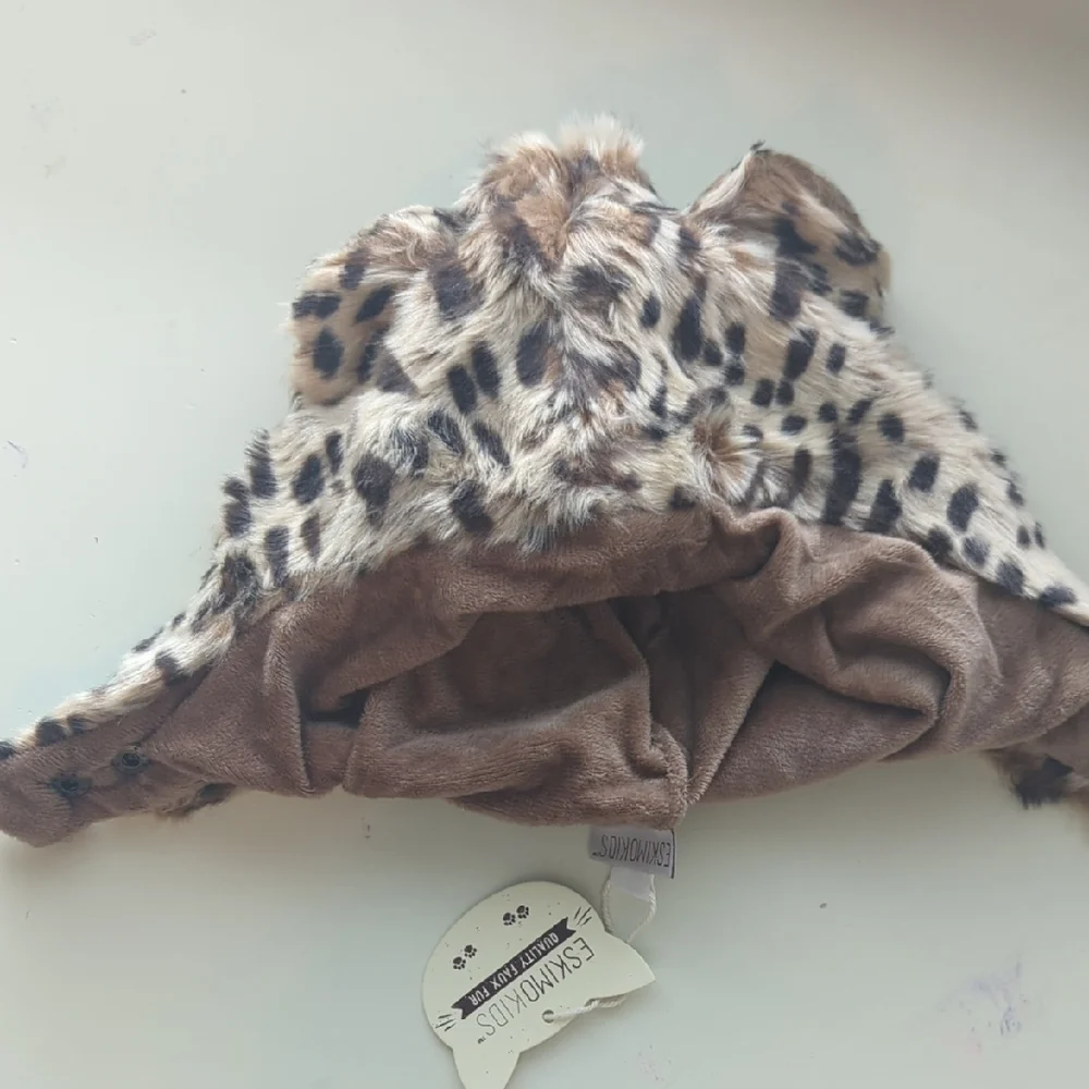 Eskimo‎ Kids Cheetah Print Faux Fur Toddler Hat